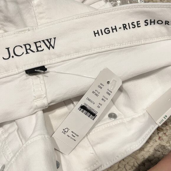 NWT J. CREW Cut Off Shorts 29 High Rise Raw Hem White Denim J.Crew A5225 - Picture 4 of 4
